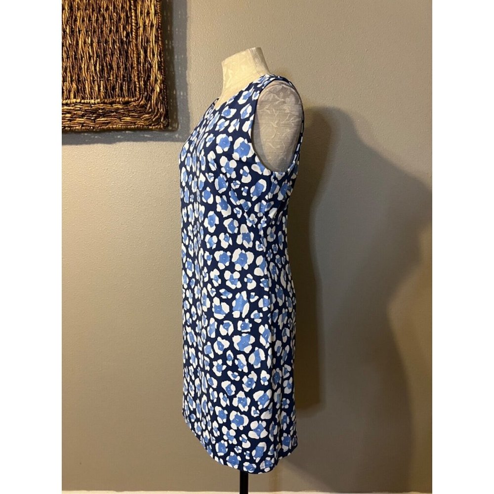 J. McLaughlin Sophia Dress M Medium Blue White Stretch Catalina Cloth $219 - Picture 9 of 13